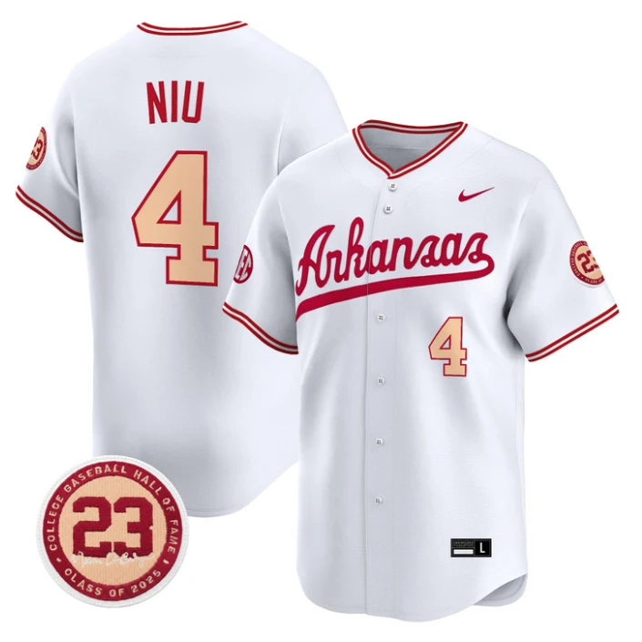 Maika Niu Jersey #4 Arkansas Razorbacks Norm DeBriyn Night Edition Stitched by My Store