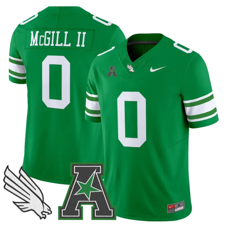 Makenzie McGill II Jersey #0 North Texas Mean Green 2025 Stitched Green by My Store NCAA Football Jerseys