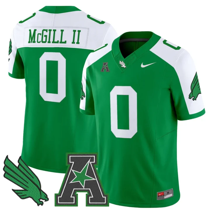Makenzie McGill II Jersey #0 North Texas Mean Green 2025 Stitched Green Alter by My Store NCAA Football Jerseys