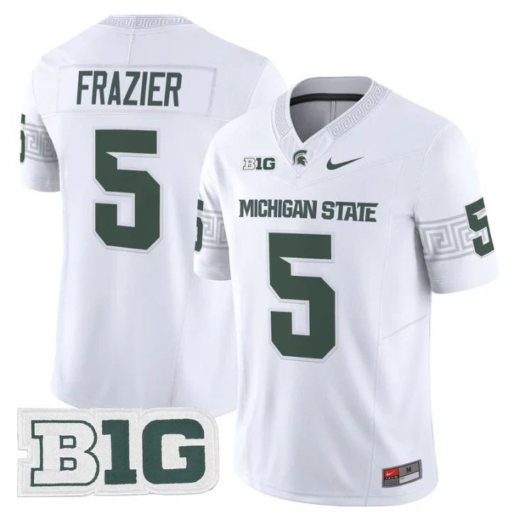 Makhi Frazier Jersey #5 Michigan State Spartans 2025 Vapor Stitched White by My Store NCAA Football Jerseys