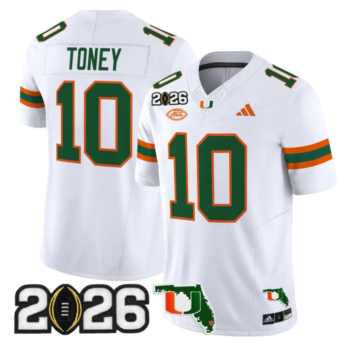 Malachi Toney Jersey #10 Miami Hurricanes 2026 CFP Final Florida by My Store NCAA Football Jerseys
