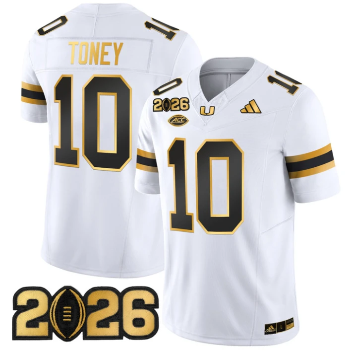 Malachi Toney Jersey #10 Miami Hurricanes 2026 CFP Final Patch Stitched by My Store NCAA Football Jerseys