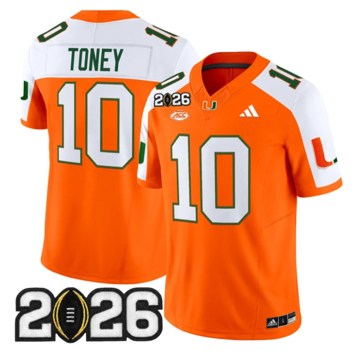 Malachi Toney Jersey #10 Miami Hurricanes 2026 CFP Final Stitched Black by My Store NCAA Football Jerseys