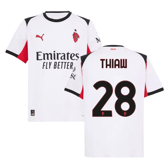 Malick Thiaw 28 AC Milan 2025-26 Away Men Jersey – White by Soccer Jersey