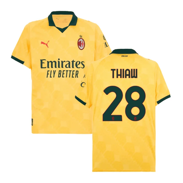 Malick Thiaw #28 AC Milan 2025-26 Third Men Jersey – Yellow by Soccer Jersey
