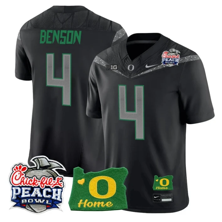Malik Benson Jersey #4 Oregon Ducks 2026 Peach Bowl Oregon State Stitched Black by My Store NCAA Football Jerseys