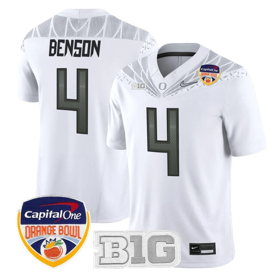Malik Benson Jersey #4 Oregon Ducks 2026 Orange Bowl Patch Stitched by My Store NCAA Football Jerseys