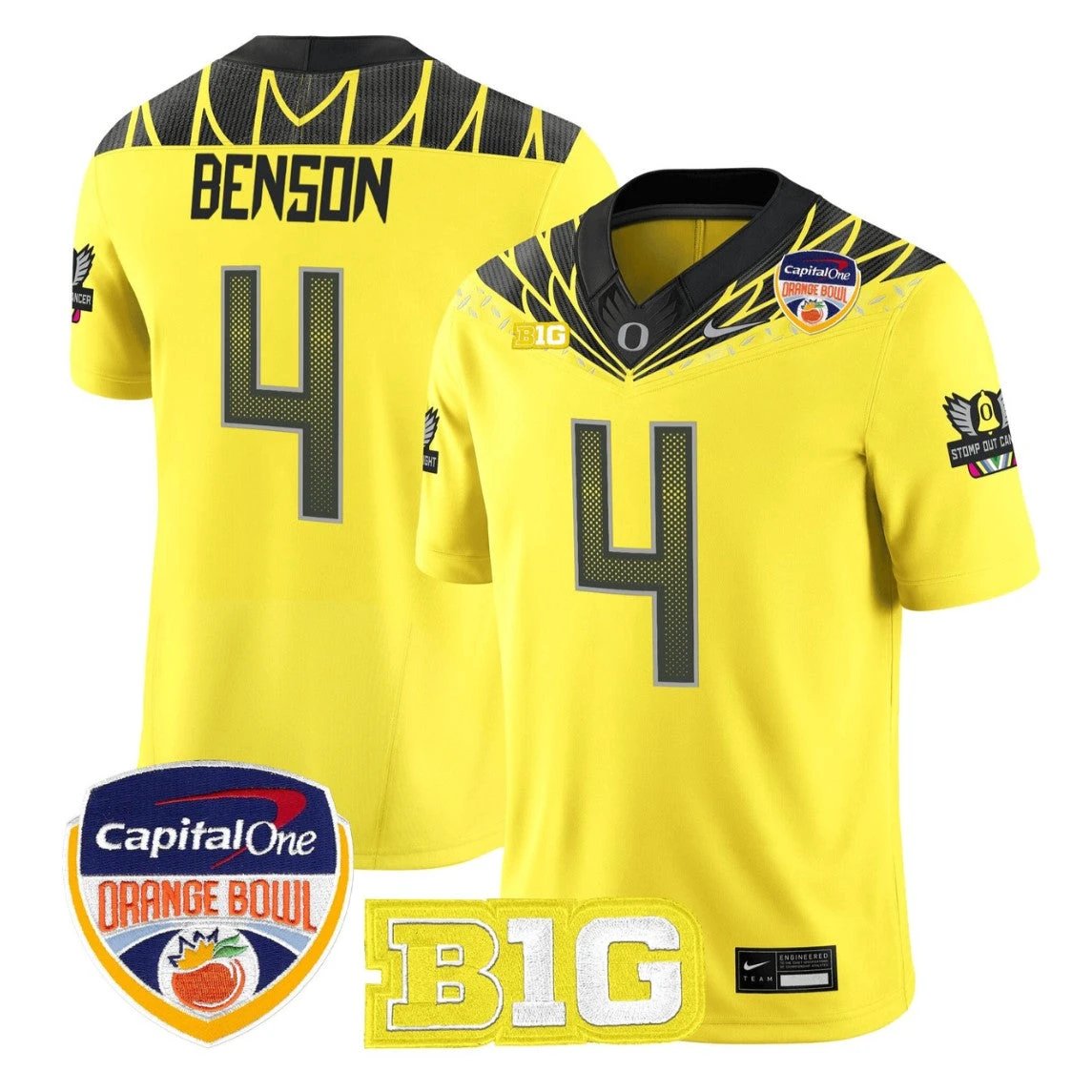 Malik Benson Jersey #4 Oregon Ducks 2026 Orange Bowl Patch Stitched by My Store NCAA Football Jerseys