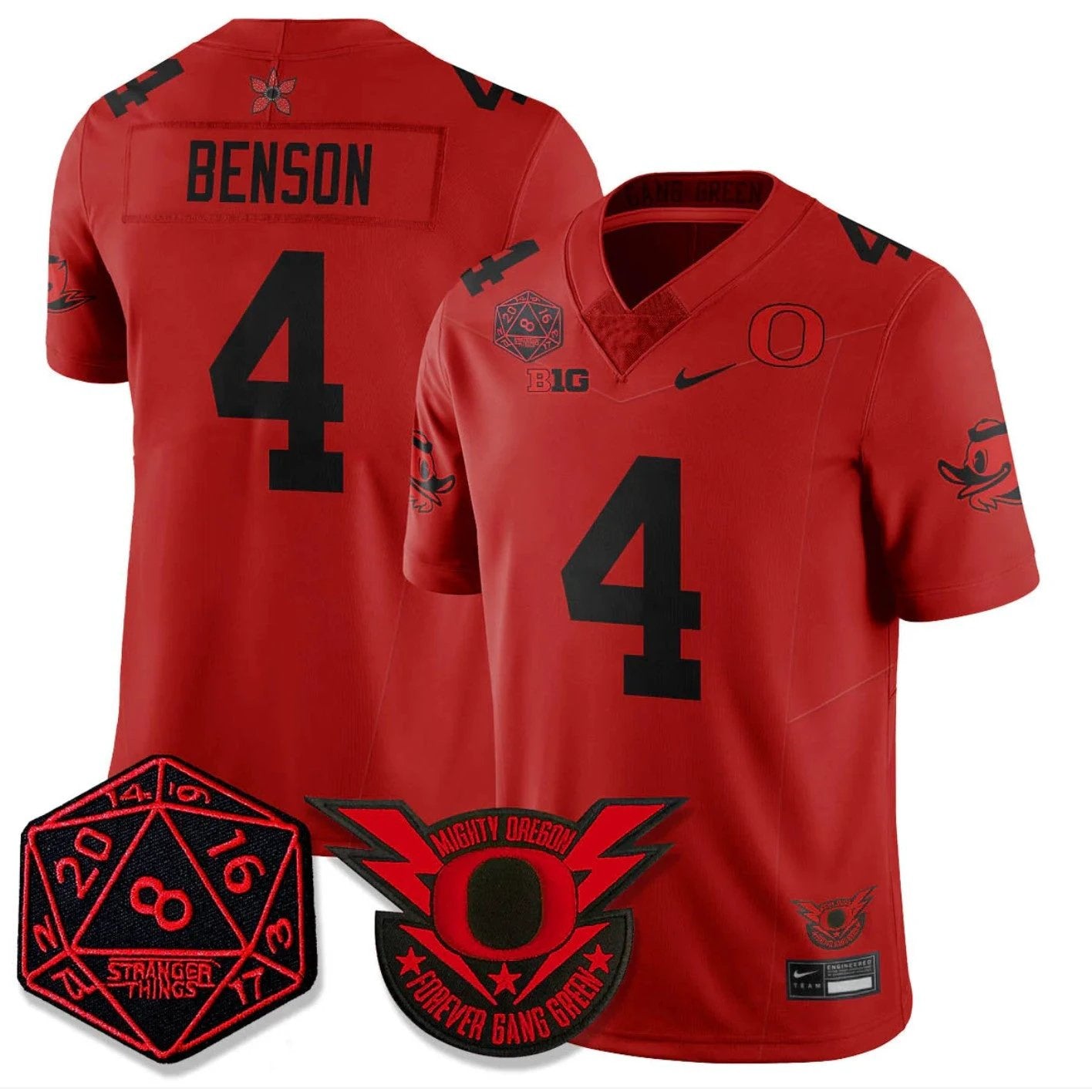 Malik Benson Jersey #4 Oregon Ducks Stranger Things Vapor Limited Stitched by My Store NCAA Football Jerseys