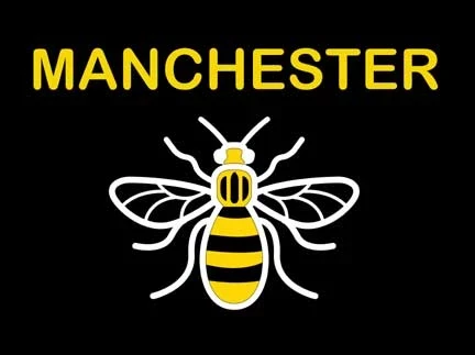 The Manchester Bee Flag-3x5 FT Banner-100% polyester-2 Metal Grommets by flagsshop