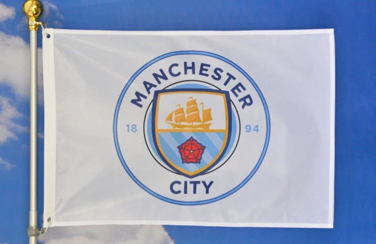 Manchester City Football Club Flag White 3x5ft Banner Polyester by flagsjustdoit