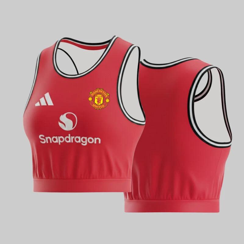 Manchester United 2025-26 Crop Jersey Red Devil Fashion Women’s Sportwear – Red by Soccer Jersey