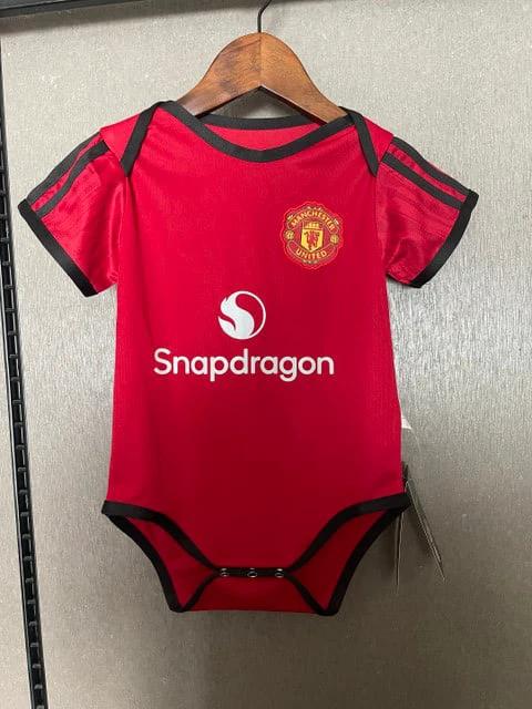 Manchester United 2025-26 Tiny Red Devil Soccer Baby Bodysuit – Red by Soccer Jersey