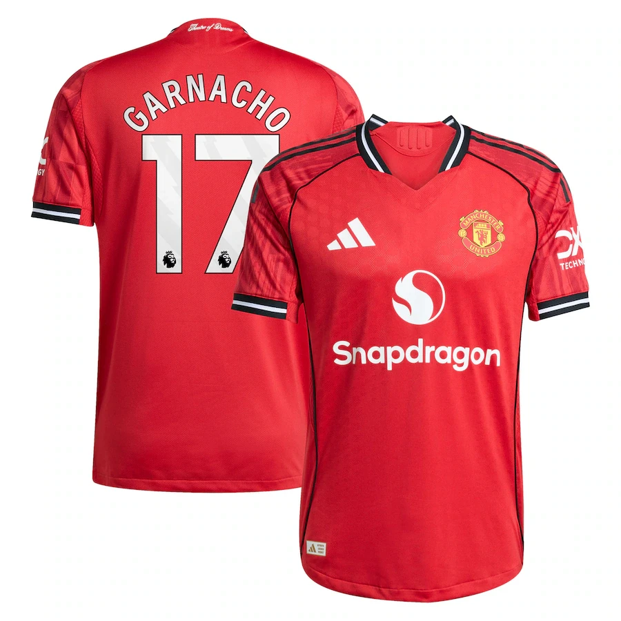 Manchester United Home 2025-26 GARNACHO 17 Match Jersey – Red by Soccer Jersey