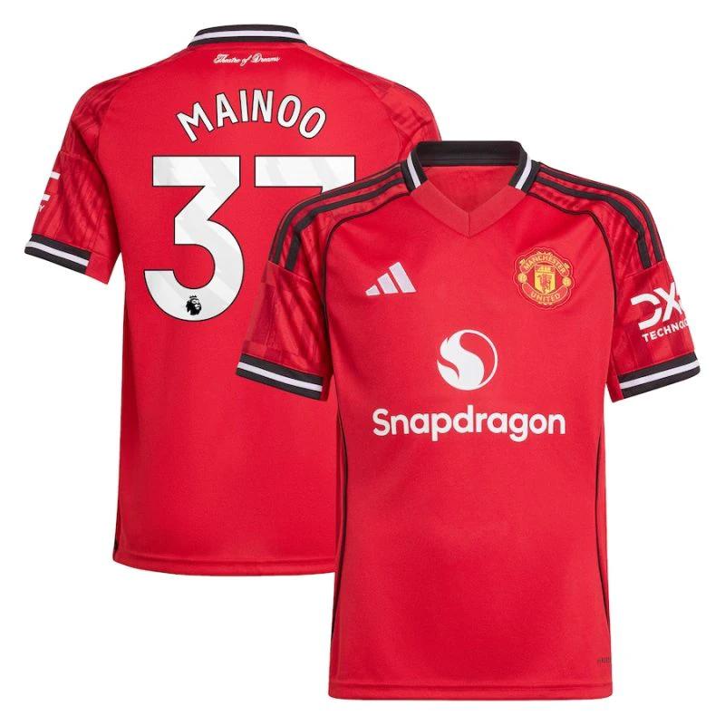 Manchester United Home 2025-26 MAINOO 37 Match Jersey – Red by Soccer Jersey