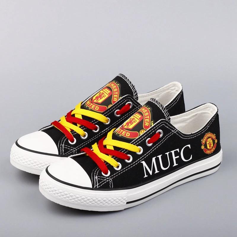 Manchester United Low Top Canvas Sport Sneakers Shoes For Men Women Fans by Crocs