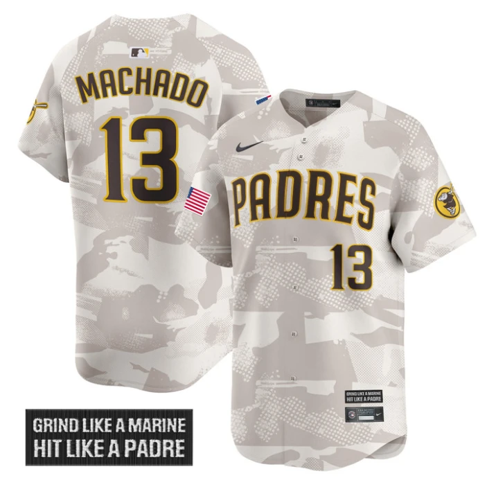 Manny Machado Jersey #13 San Diego Padres 2025 Armed Forces Day Vapor Stitched Camo by My Store