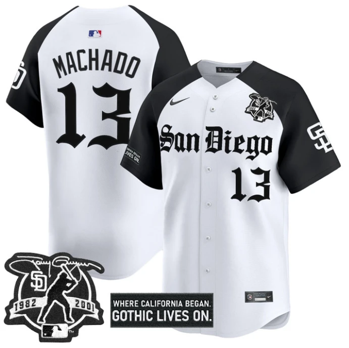 Manny Machado Jersey #13 San Diego Padres Gothic Edition Vapor Limited Stitched Alternate by My Store
