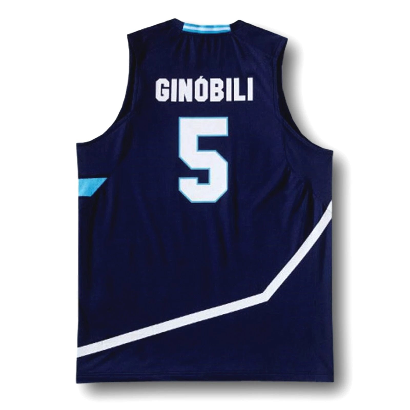 Manu Ginobili Jersey #5 Team Argentina Basketball Navy Blue by My store basketball