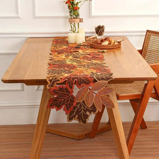 Autumn Leaves Table Runner for Dining Decor by Casa & Beyond