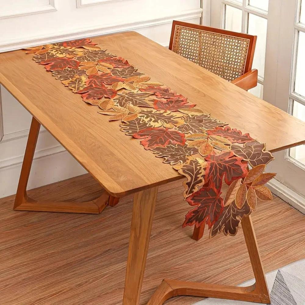 Autumn Leaves Table Runner for Dining Decor by Casa & Beyond