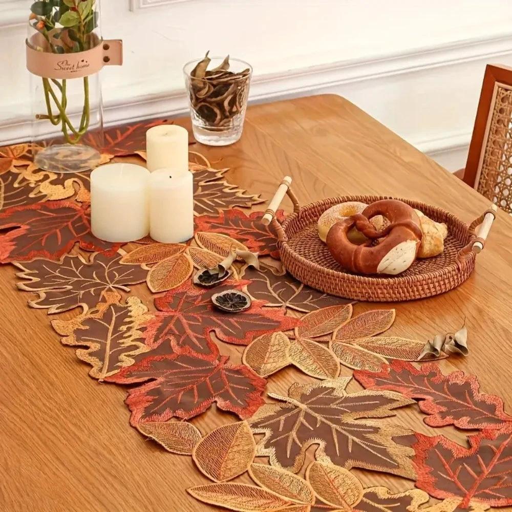 Autumn Leaves Table Runner for Dining Decor by Casa & Beyond