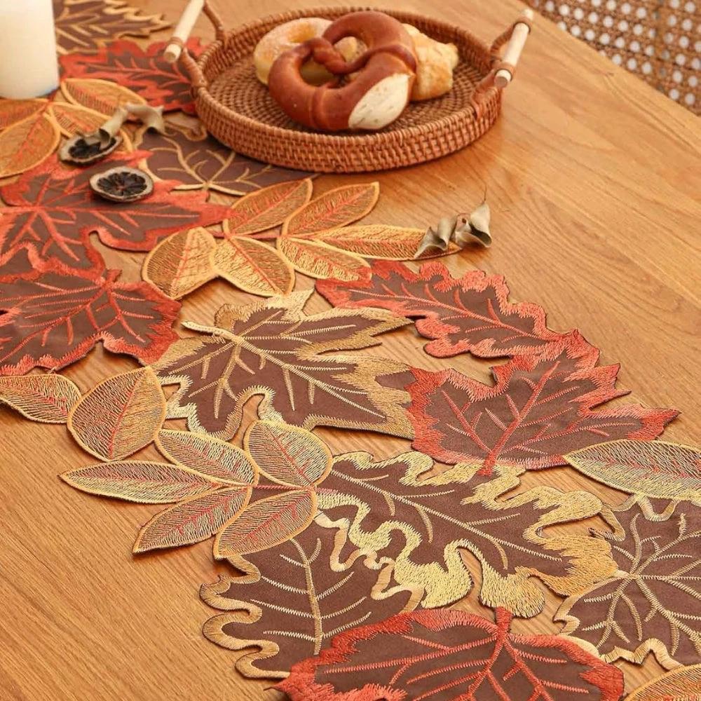 Autumn Leaves Table Runner for Dining Decor by Casa & Beyond