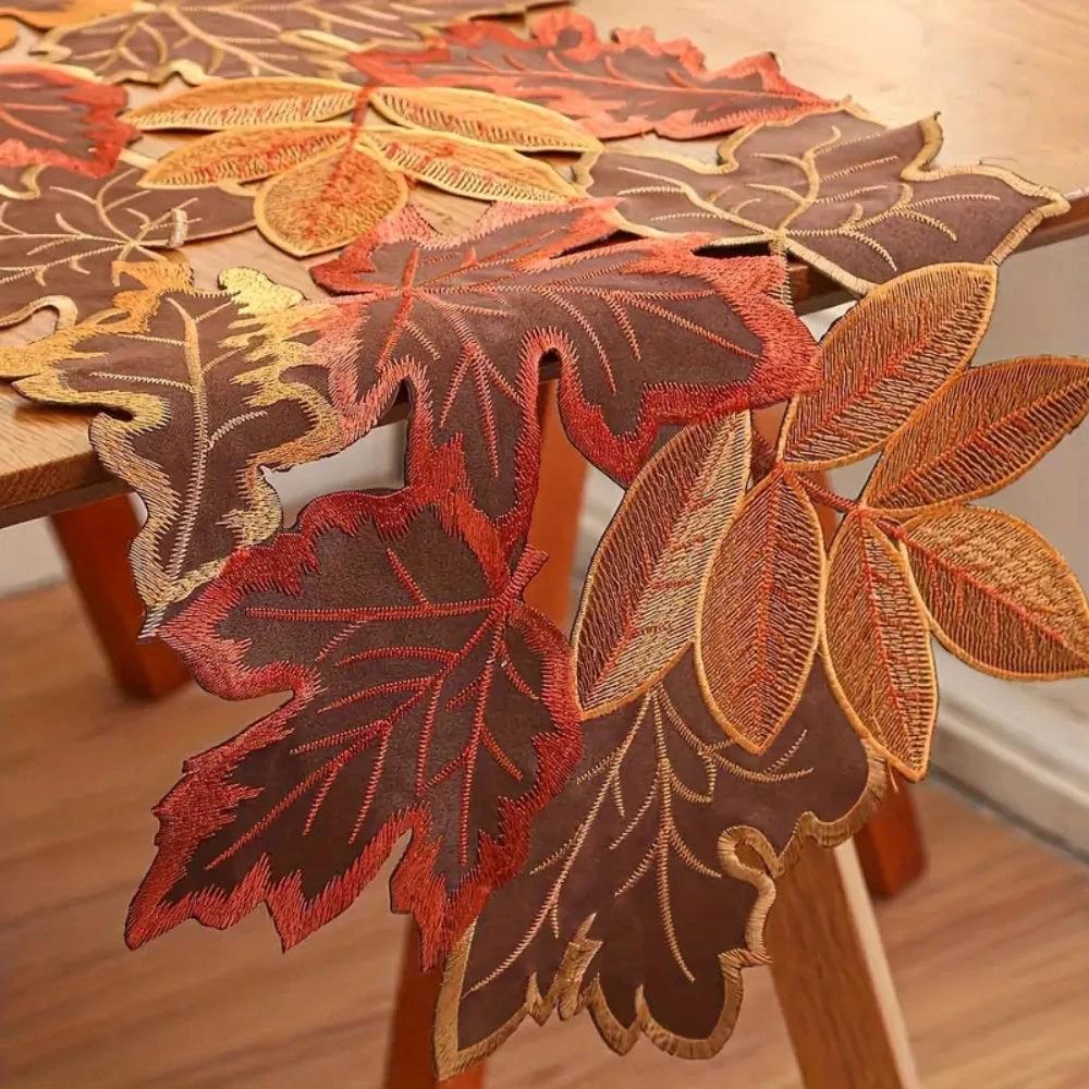 Autumn Leaves Table Runner for Dining Decor by Casa & Beyond
