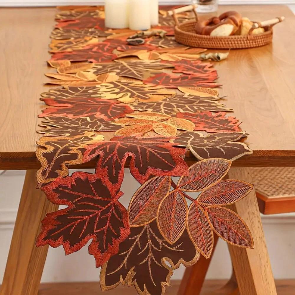 Autumn Leaves Table Runner for Dining Decor by Casa & Beyond
