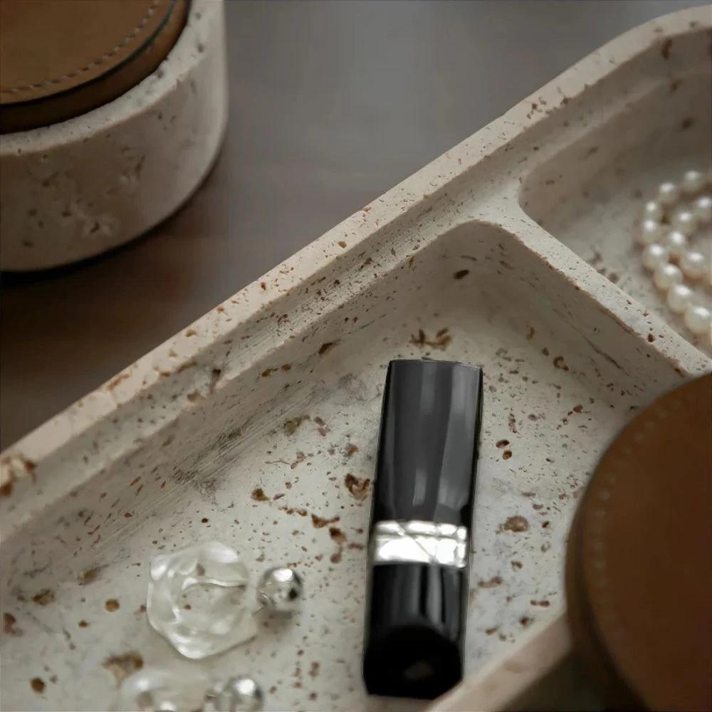 Marble Leather Lid Jewelry Storage Box by Casa & Beyond