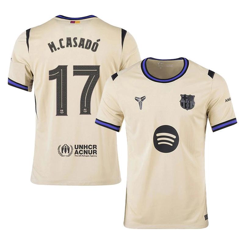 Marc Casado #17 Barcelona 2025-26 Away Jersey – Cream by Soccer Jersey