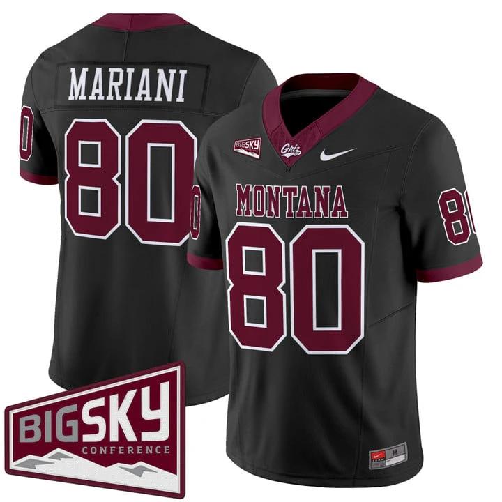 Marc Mariani Jersey #80 Montana Grizzlies 2025 Vapor Stitched Black Alter by My Store NCAA Football Jerseys