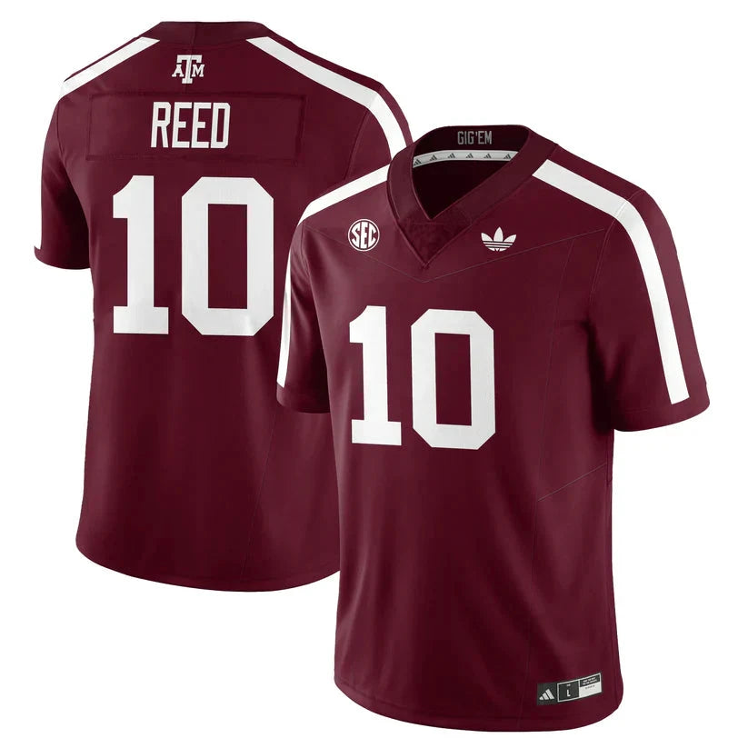 Marcel Reed Jersey #10 Texas A&M Aggies 1975 Throwback Stitched Maroon by NCAA Football Jersey