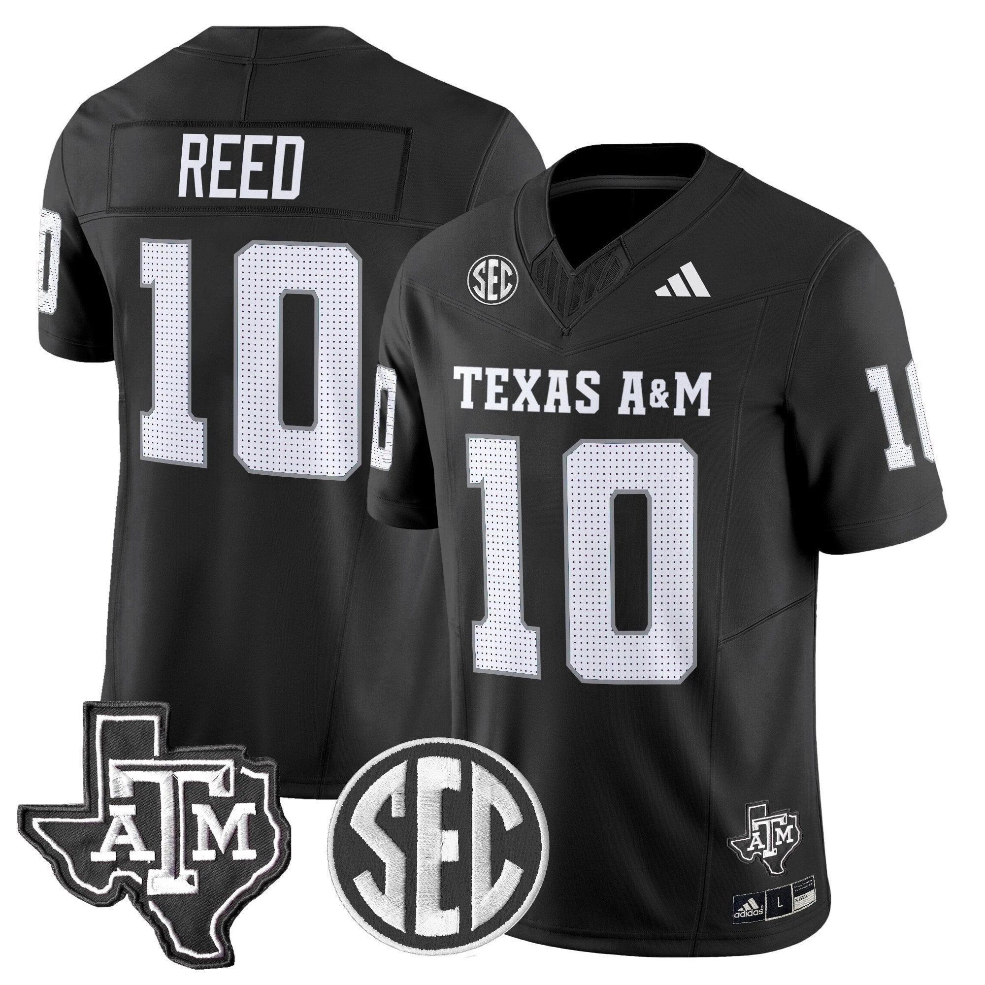Marcel Reed Jersey #10 Texas A&M Aggies 2025 Vapor Stitched Black by NCAA Football Jersey