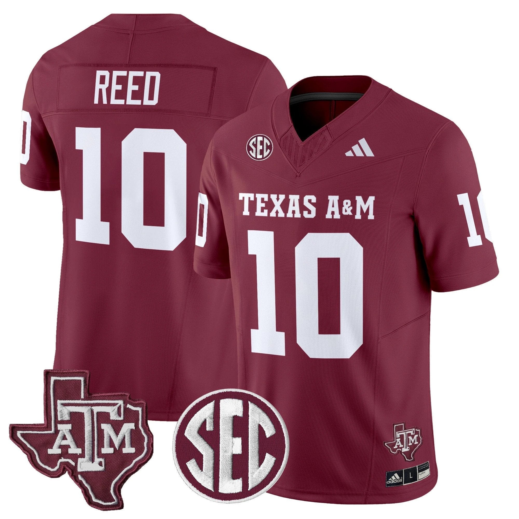 Marcel Reed Jersey #10 Texas A&M Aggies 2025 Vapor Stitched Maroon by NCAA Football Jersey