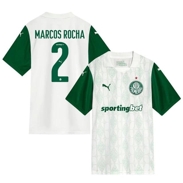 Marcos Rocha #2 Palmeiras 2025-26 Away Match Jersey – White by Soccer Jersey