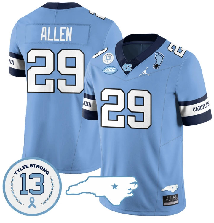 Marcus Allen Jersey #29 North Carolina Tar Heels Vapor College Football Stitched Alternate Blue by My Store