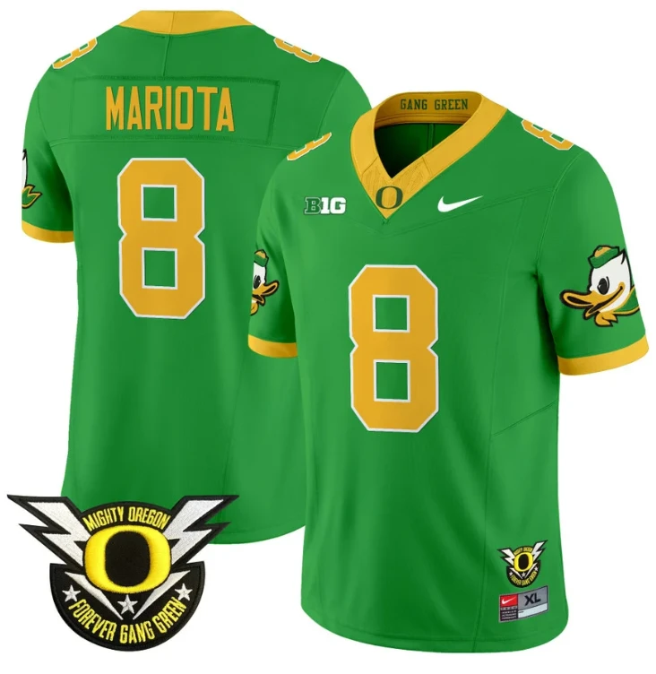 Marcus Mariota Jersey #8 Oregon Duck Forever Gang Green Football Green by My Store