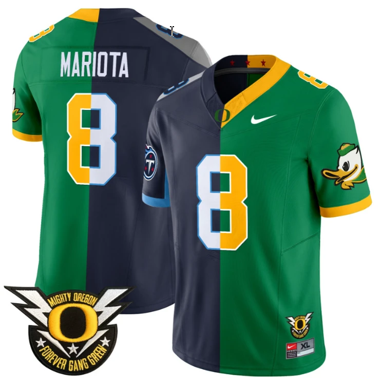 Marcus Mariota Jersey #8 Oregon Ducks Split Vapor Limited Football Stitched by NCAA Football Jersey