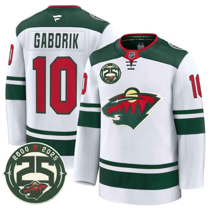 Marian Gaborik Jersey #10 Minnesota Wild 25th Anniversary Patch Stitched by Hockey David