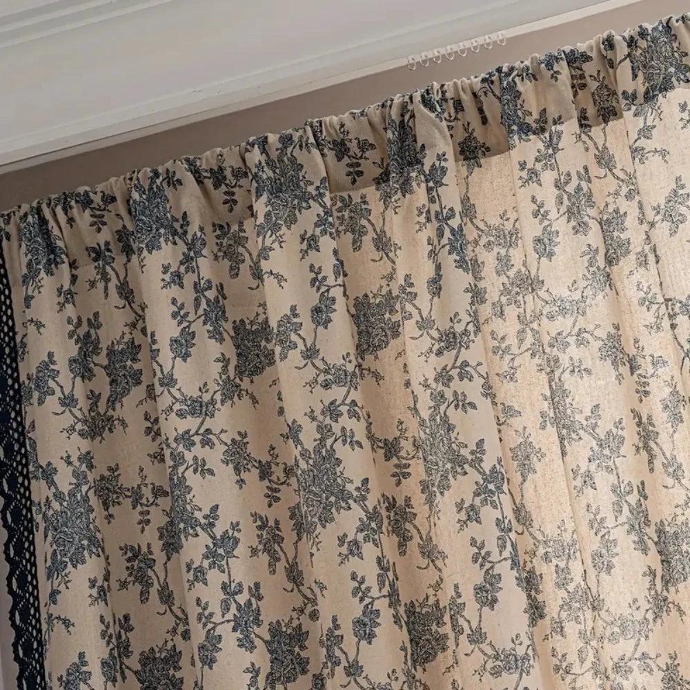 Maribelle Floral Lace-Trimmed Curtain by Casa & Beyond