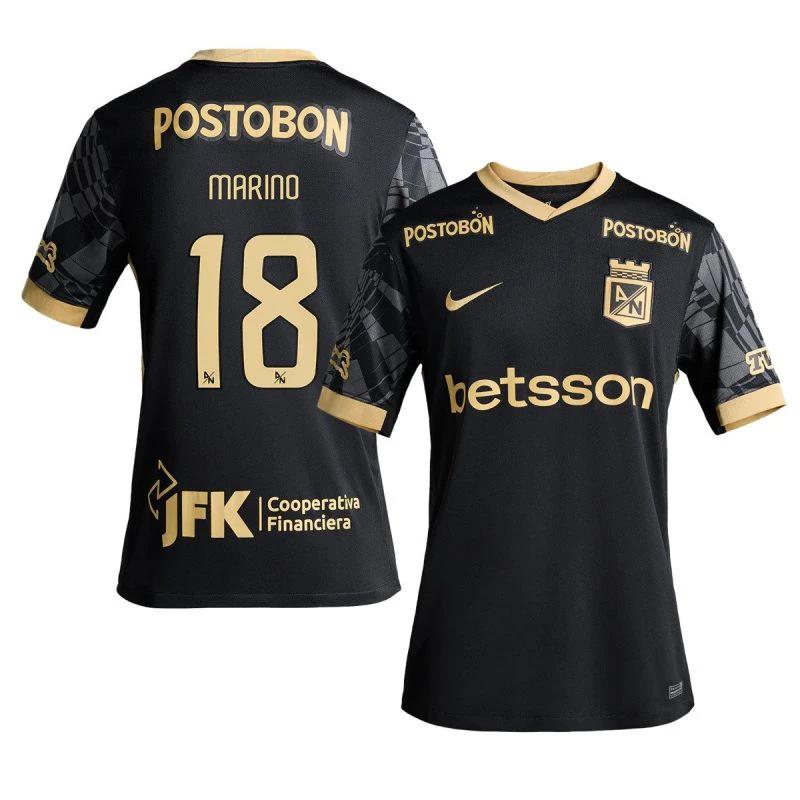 Marino Hinestroza 18 Atlético Nacional 2025-26 Away Men Jersey – Black by Soccer Jersey