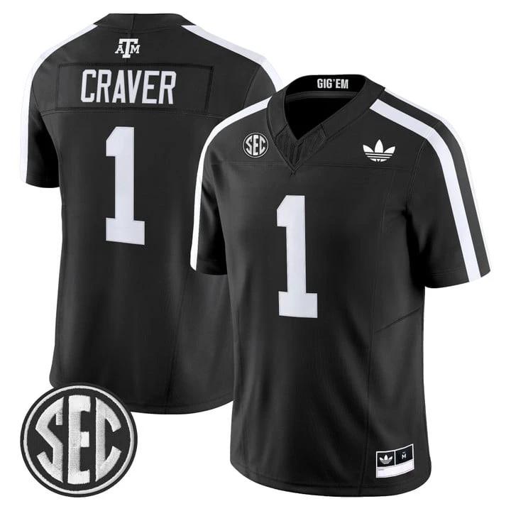 Mario Craver Jersey #1 Texas A&M Aggies 2025 Vapor V2 Stitched by My Store NCAA Football Jerseys