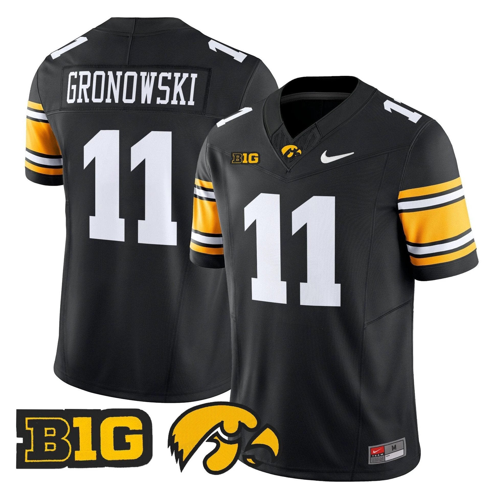 Mark Gronowski Jersey #11 Iowa Hawkeyes 2025 Limited Stitched Black by My Store