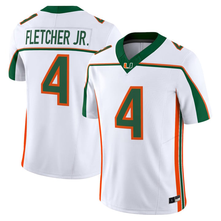 Mark Fletcher Jr Jersey #4 Miami Hurricanes Throwback 2025 Limited Stitched by My Store NCAA Football Jerseys