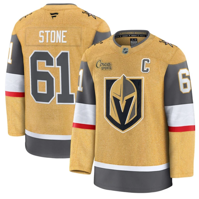 Mark Stone Jersey #61 Vegas Golden Knights Premium Stitched Gold by Hockey David