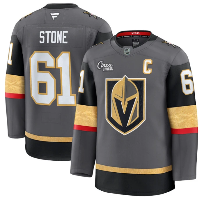 Mark Stone Jersey #61 Vegas Golden Knights Premium Stitched Gray by Hockey David