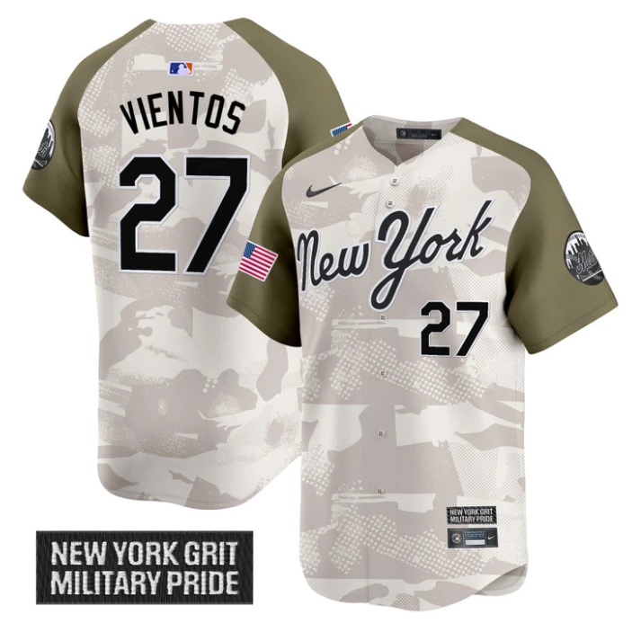 Mark Vientos Jersey #27 New York Mets 2025 Armed Forces Day Vapor Stitched Alternate by My Store