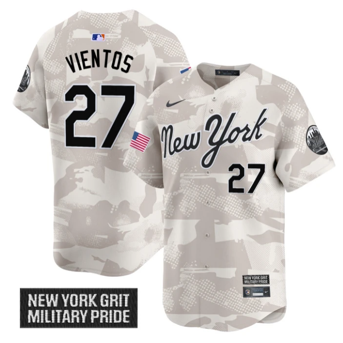 Mark Vientos Jersey #27 New York Mets 2025 Armed Forces Day Vapor Stitched Camo by My Store