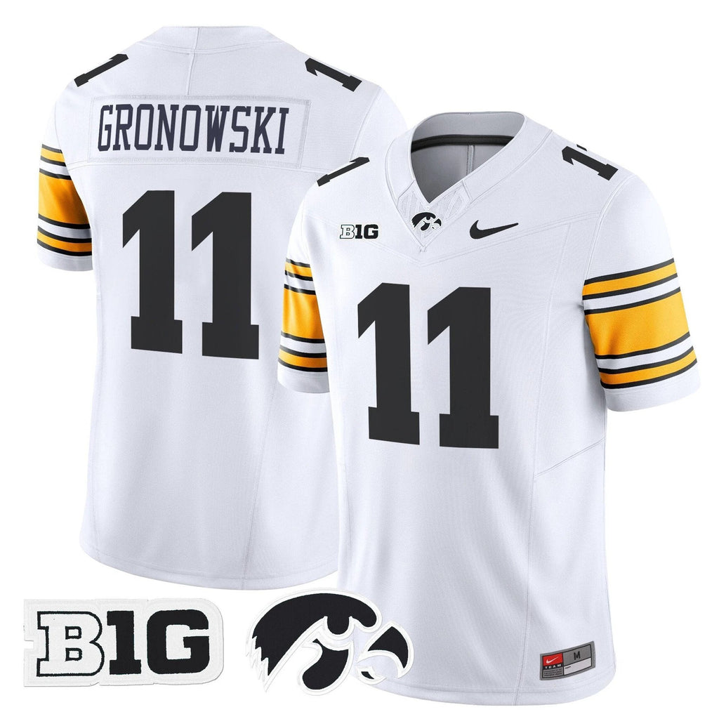 Mark Gronowski Jersey #11 Iowa Hawkeyes 2025 Limited Stitched White by My Store